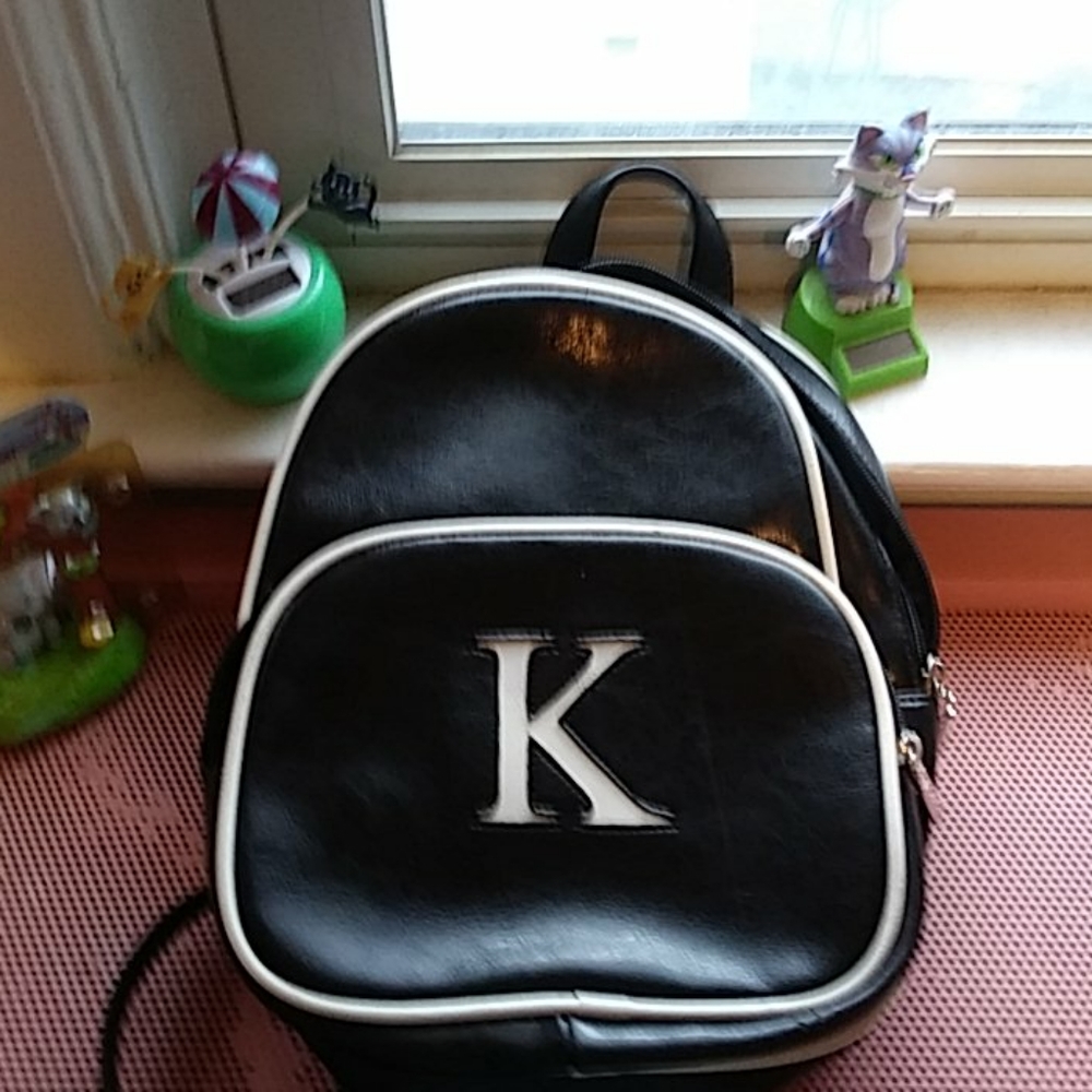 NWOT.  'k' initial backpack purse b/w